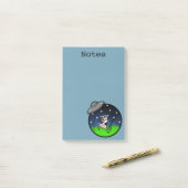FUNNY COW ALIEN ABDUCTION GRAFIK POST-IT NOTEPAD KLEBEZETTEL (Auf Schreibtisch)