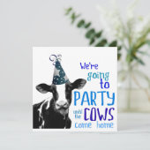 Funny Cow Bachelor oder Junggeselinnen-Abschied Einladung (Stehend Vorderseite)