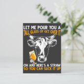 Funny Cow Bauer Quote Beer Lover Postkarte (Stehend Vorderseite)