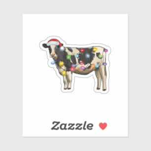Funny Cow Bauer Rinder Weihnachtsliebhaber Aufkleber