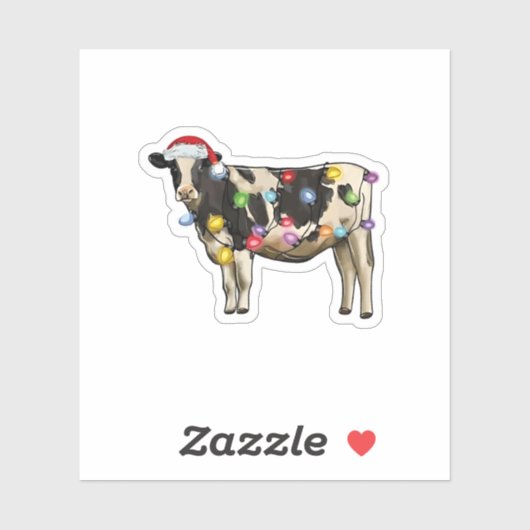 Funny Cow Bauer Rinder Weihnachtsliebhaber Aufkleber (Blatt)