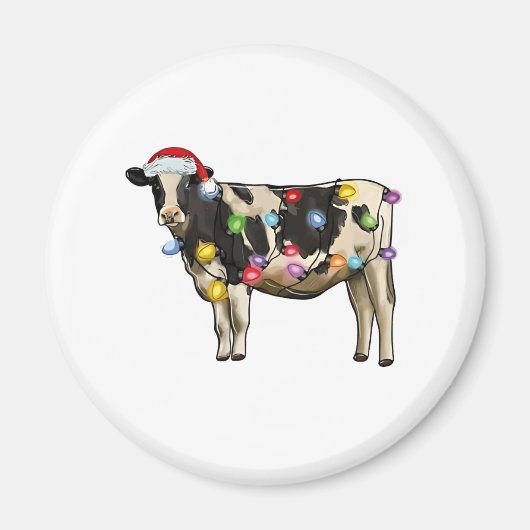 Funny Cow Bauer Rinder Weihnachtsliebhaber Magnet (Vorne)