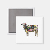 Funny Cow Bauer Rinder Weihnachtsliebhaber Magnet (Vorderseite/Rückseite)