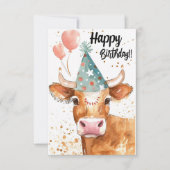 Funny Cow Birthday Card (Vorderseite)