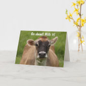 Funny Cow Birthday Karte (Gelbe Blume)