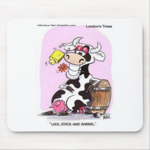 Funny Cow Cartoon Gaben T-Shirts & Sammlerstücke Mousepad