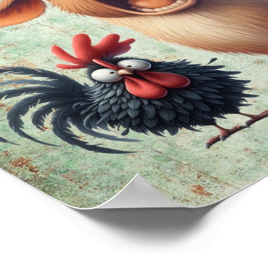 Funny Cow & Chicken Hey, kacke du? (Matt) Poster (Ecke)