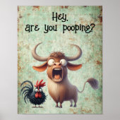 Funny Cow & Chicken Hey, kacke du? (Matt) Poster (Vorne)