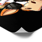 Funny Cow Christmas Cool Longhorn Santa Cow Hat Ho Poster (Ecke)