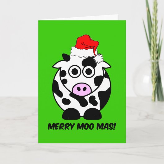 Funny cow Christmas Feiertagskarte (Vorderseite)
