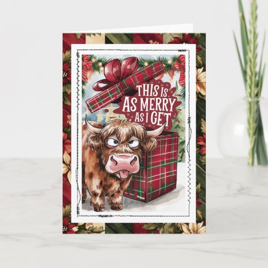 Funny Cow Christmas This Is As Merry As I Get Karte (Vorderseite)