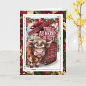Funny Cow Christmas This Is As Merry As I Get Karte (Gelbe Blume)