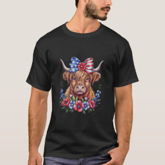 Funny Cow Coquette Patriotic Blume 4. Juli Indep T-Shirt