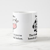 Funny Cow Deja-Moo Witze Jumbo-Tasse (Vorderseite)