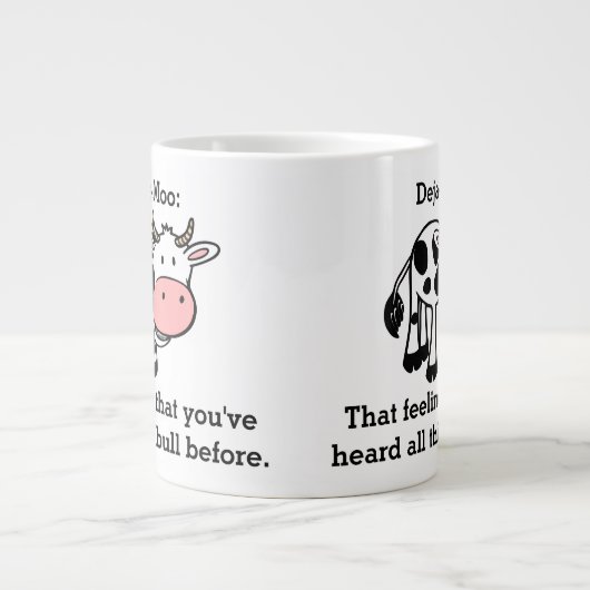Funny Cow Deja-Moo Witze Jumbo-Tasse (Vorderseite)