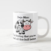 Funny Cow Deja-Moo Witze Jumbo-Tasse (Rechts)