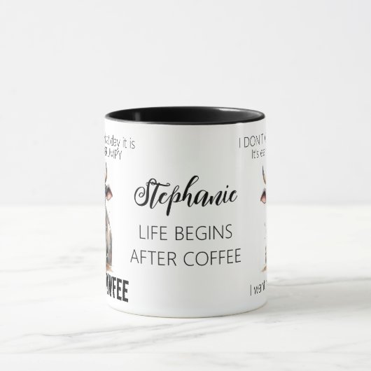 Funny Cow Drink Kaffee Zitat Tasse (Zentrum)