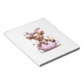Funny Cow Easter Rabbit Cute Highland Cows Lover E Notizblock (angewinkelt)