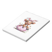 Funny Cow Easter Rabbit Cute Highland Cows Lover E Notizblock (Rotiert)