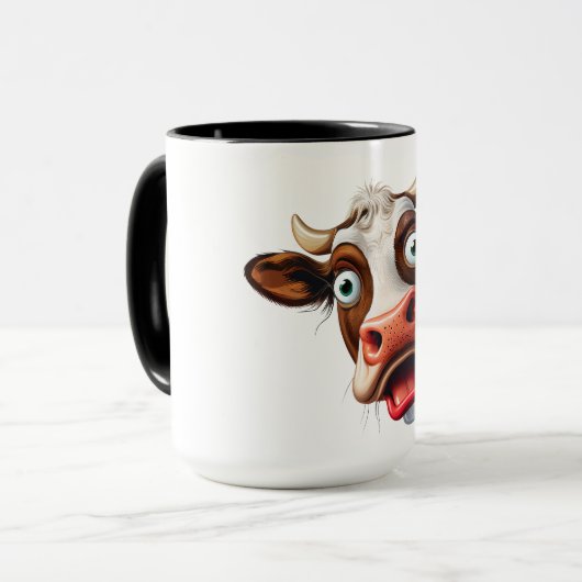 Funny Cow Face Sublimation Tasse (Vorderseite Links)