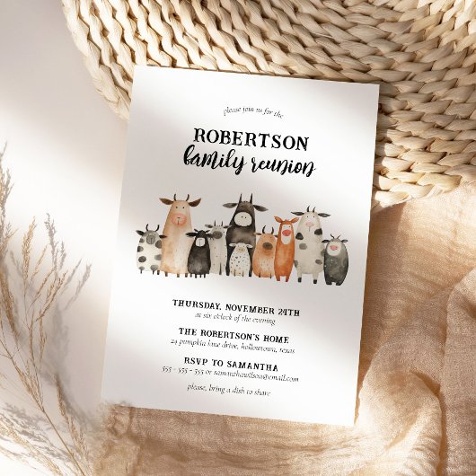 Funny Cow Family Reunion Einladung