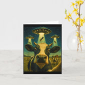 Funny Cow Farm Alien Selfie Ufo Zoo Boys Girls Kid Karte (Gelbe Blume)