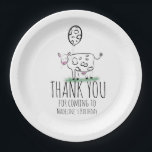 Funny Cow Farm Animal Birthday Party Danke Pappteller<br><div class="desc">Niedliche handgezogene Kuh Doodle Kunst für Bauernhof Geburtstag</div>