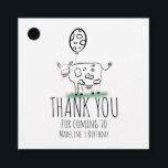 Funny Cow Farm Animal Birthday Party Geschenkanhänger<br><div class="desc">Niedliche handgezogene Kuh Doodle Kunst für Bauernhof Geburtstag</div>