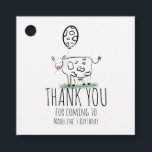 Funny Cow Farm Animal Birthday Party Geschenkanhänger<br><div class="desc">Niedliche handgezogene Kuh Doodle Kunst für Bauernhof Geburtstag</div>