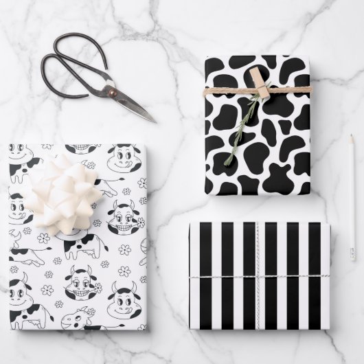 Funny Cow Geschenkpapier Set (Vorderseite)
