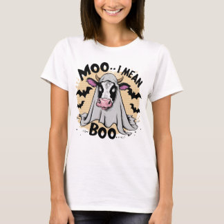 Funny Cow Ghost Halloween Pun T-Shirt