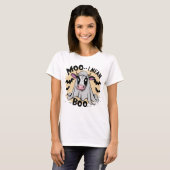 Funny Cow Ghost Halloween Pun T-Shirt (Vorne ganz)
