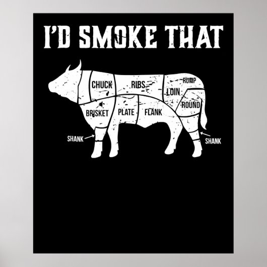 Funny Cow Grillen Pit Master Gift Poster (Vorne)