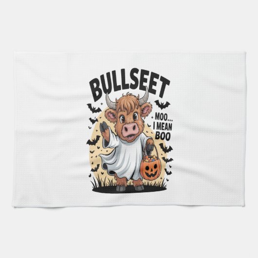 Funny Cow Halloween Geschirrtuch (Horizontal)