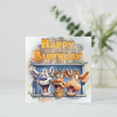 Funny Cow Happy Birthday Feiertagskarte (Stehend Vorderseite)
