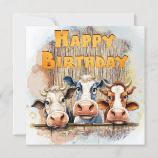 Funny Cow Happy Birthday Feiertagskarte