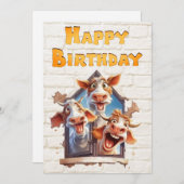 Funny Cow Happy Birthday Feiertagskarte (Vorne/Hinten)