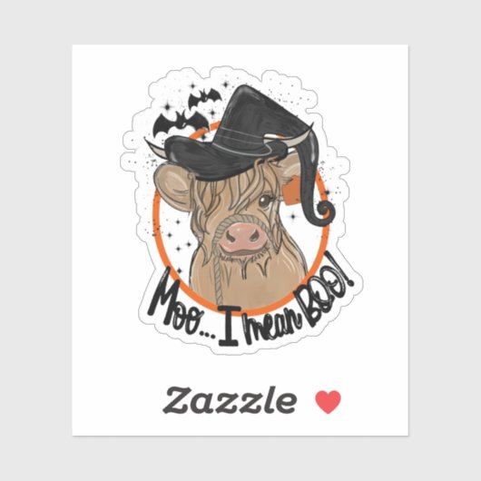 Funny Cow Heifer Halloween Moo I Gemein Boo Aufkleber (Blatt)