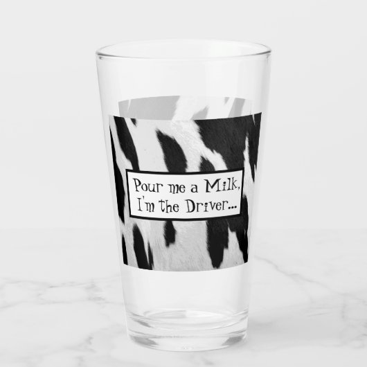 Funny Cow Hide Designated Driver Milk Glas (Rückseite)