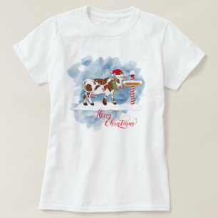 Funny Cow liebt Weihnachten Nordpol T-Shirt