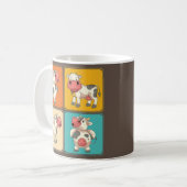 Funny Cow Lover Farm Tierischer Bauer Pop Art Kuh Kaffeetasse (Vorderseite Links)