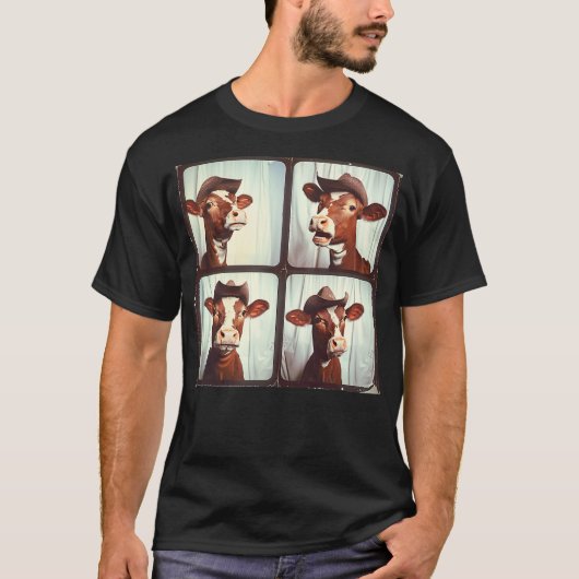 Funny Cow Lover Funny Farm Animal Photobooth Cowbo T-Shirt (Vorderseite)