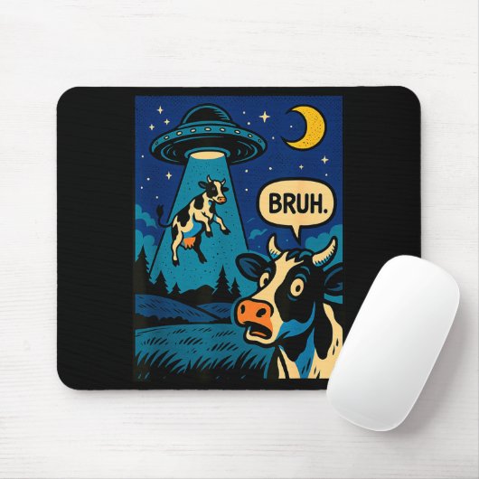 Funny Cow Meme Ufo Alien Zoo Boys Girls Kids  Mousepad (Mit Mouse)