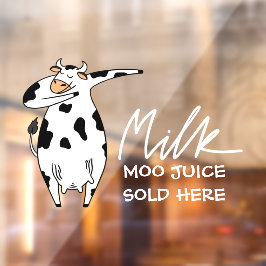 Funny Cow Milk Moo Juice verkauft hier Fensteraufkleber