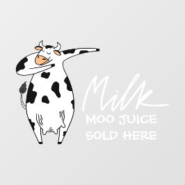 Funny Cow Milk Moo Juice verkauft hier Fensteraufkleber