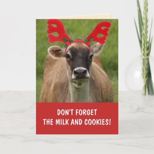 Funny Cow Milk und Cookies Weihnachten Karte (Vorderseite)