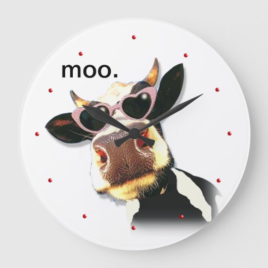 Funny Cow - Moo Große Wanduhr (Vorderseite)