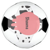 Funny Cow Pink Muster Monogram Name Soccer Ball (Gedreht)