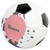 Funny Cow Pink Muster Monogram Name Soccer Ball (Dreiviertel)