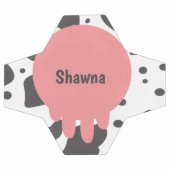 Funny Cow Pink Muster Monogram Name Soccer Ball (Flach)